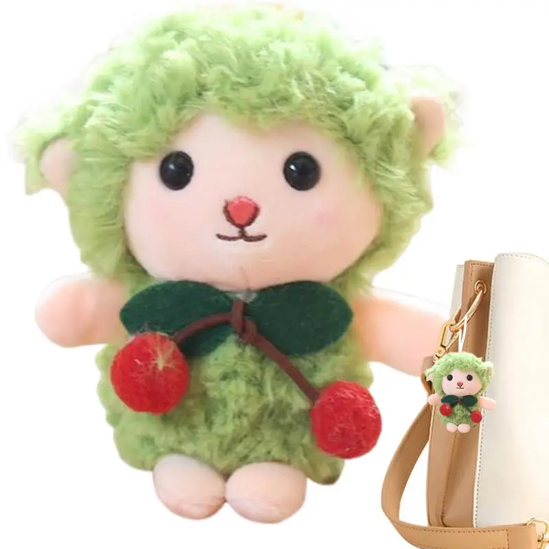 

Cute Plushies For Kids Sleeping Stuffed Toy 5.12 Inches Purse Keyring Doll Soft Cartoon Stuffed Car Keyring Pendant For Handbag