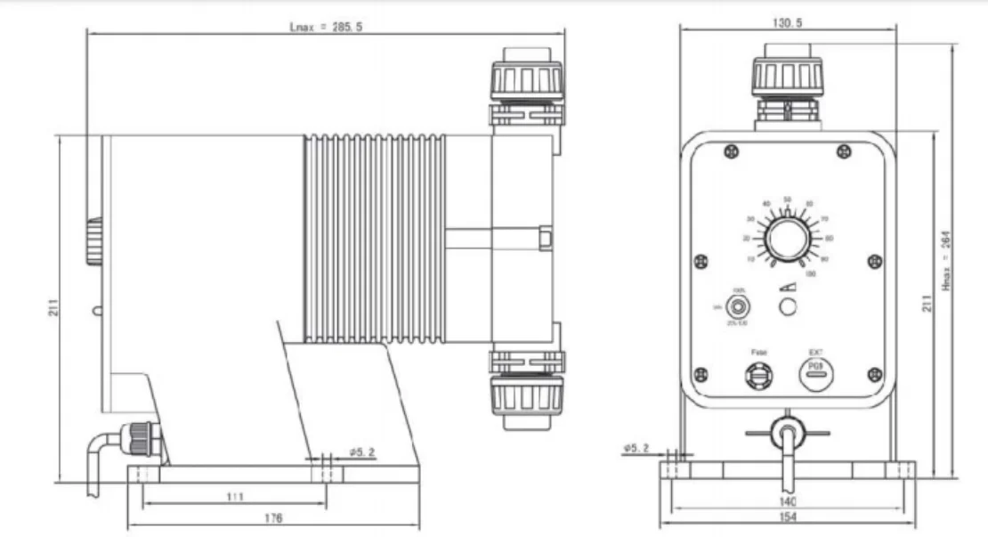 K Electronic Metering Pump 7 bar 10 Flow 130w 3/8 Inch Connection Size Water Treatment Pump Precision Fluid Control Terminal