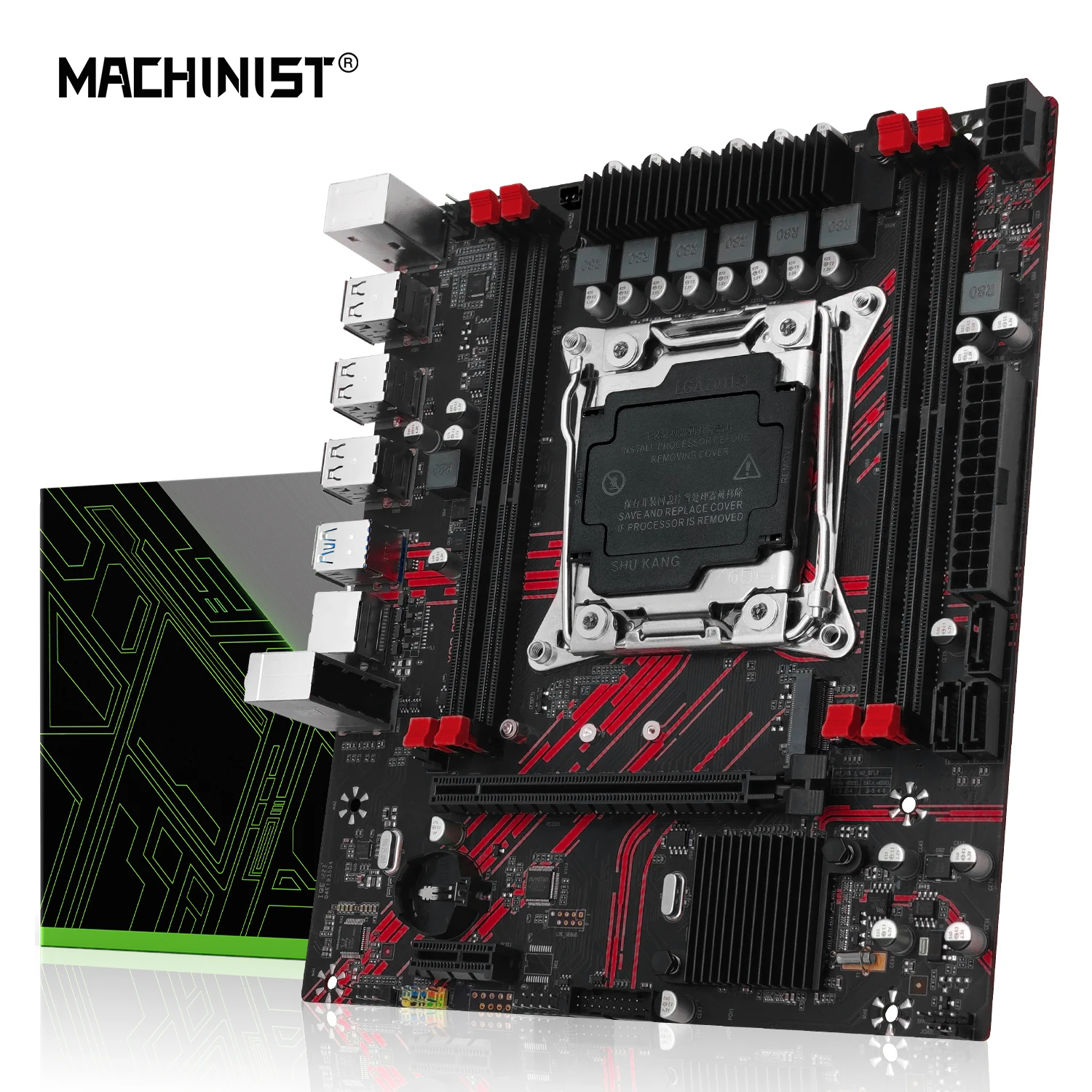 

MACHINIST X99 PR8 Motherboard LGA2011-3 slot support Xeon E5 2666 V3 2673/2696 V3 CPU Processor DDR3 Memory USB3.0 NVME/SATA M.2