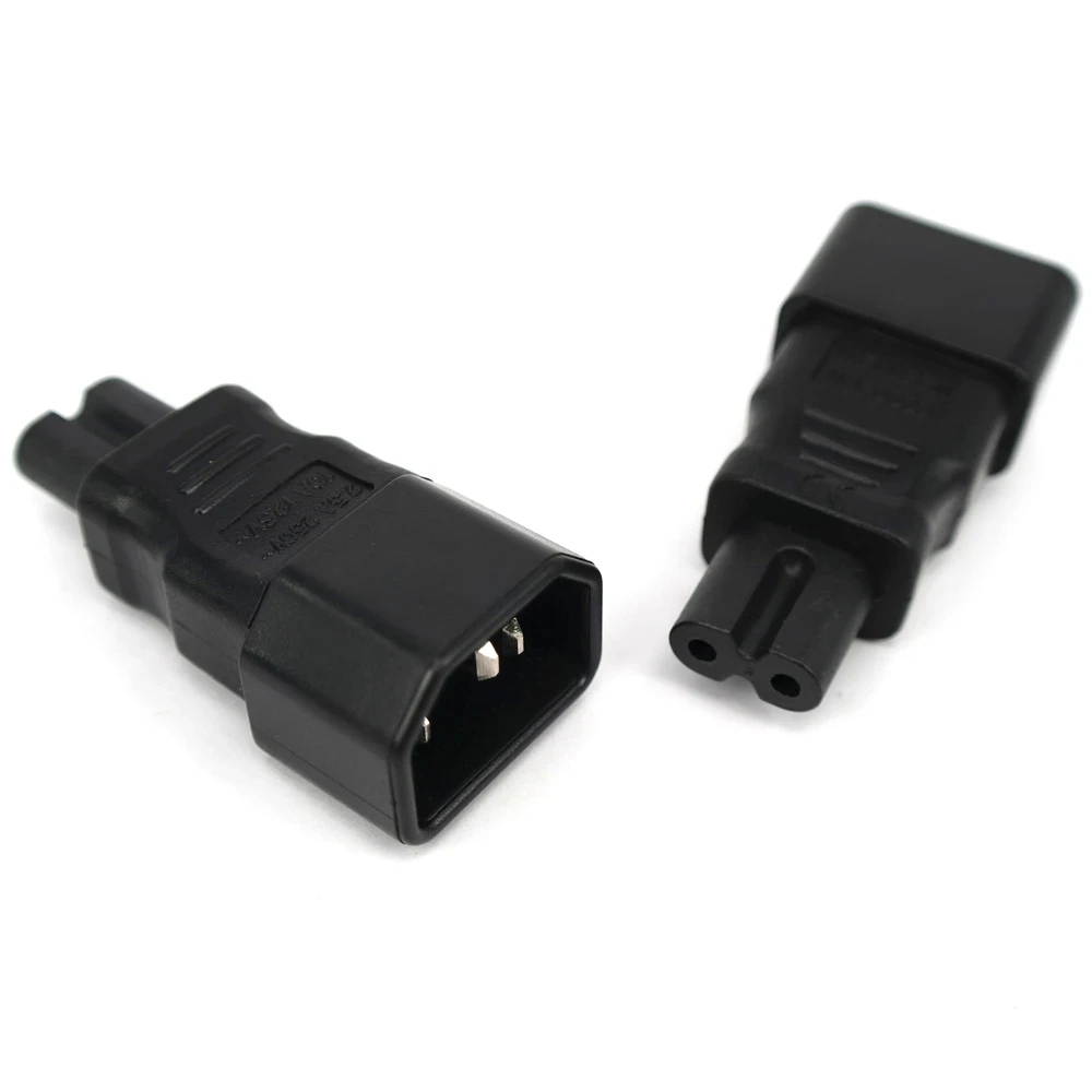 AC Plug  1pcs IEC 320 3-Pin C14 Male To C7 Female Power Converter Adapter Kettle Power Plug Plug Socket 2.5A 250V~/10A 125V