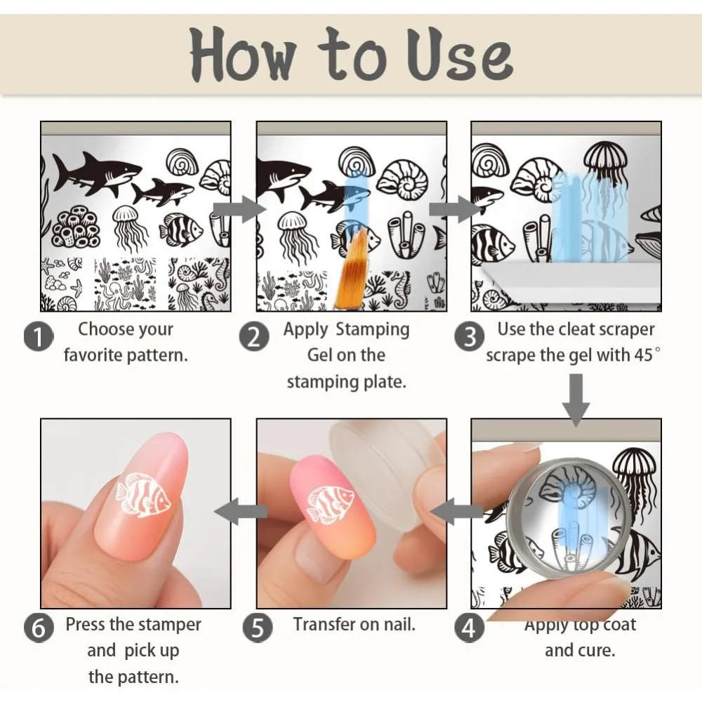 Plastic Nail Art Image Templates with DIY Tools