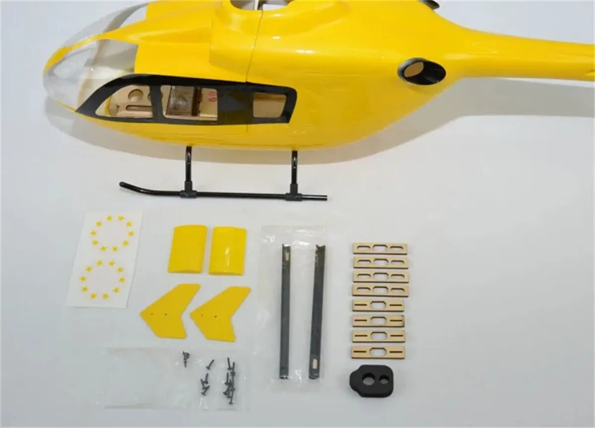 450 EC-135 Yellow RC Helicopter Pre-Painted Fuselage for Align T-REX450X/XL/SE