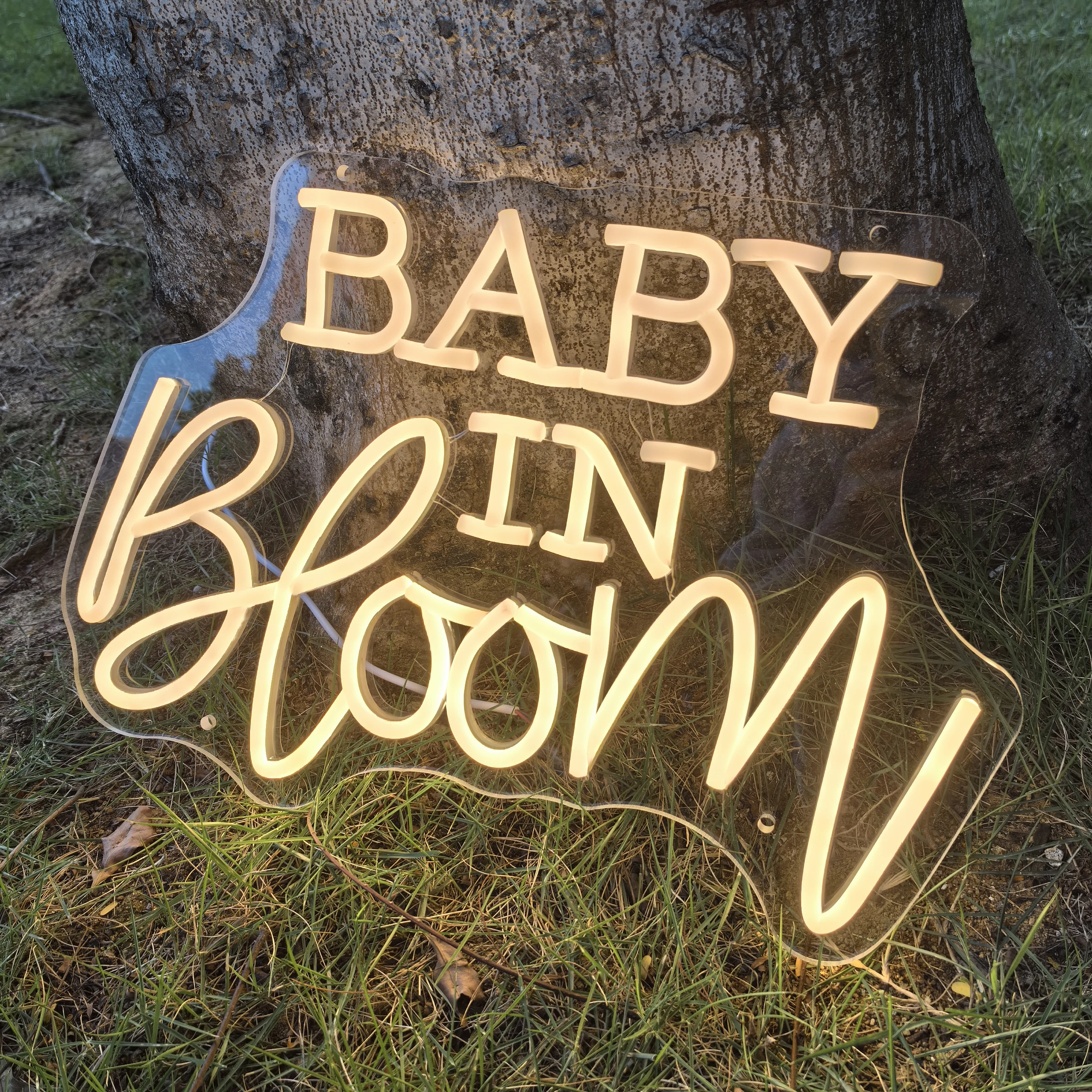 Baby In Bloei Neon Teken Voor Baby Shower Decoraties, Oh Baby Verjaardagsfeestje Evenementenplan Achtergrondbord, Neon Lichtteken Voor Baby