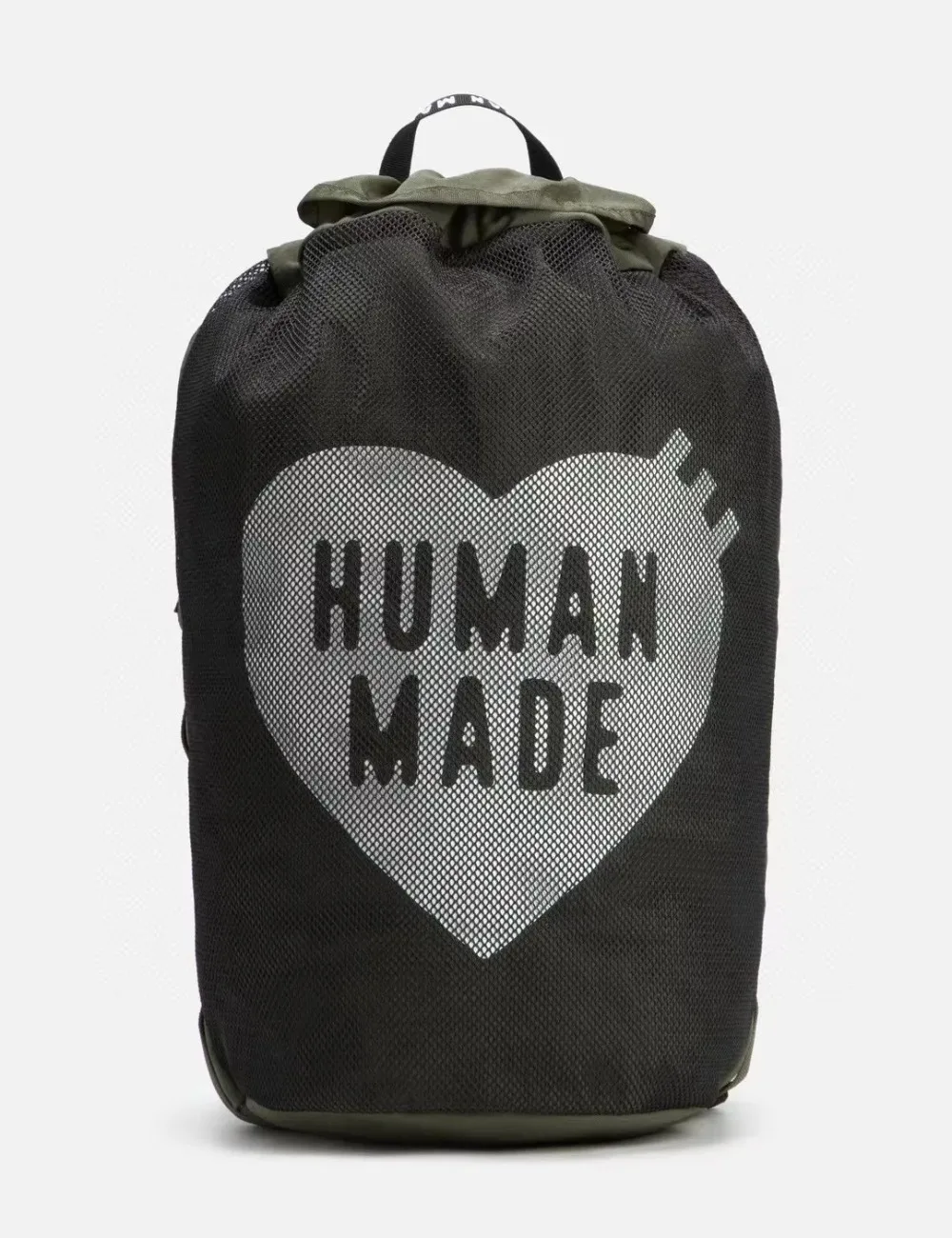 2026 New HUMAN MADE Breathable Mesh Drawstring Backpack Heart Print Functional Sling Bag For Casual Outings