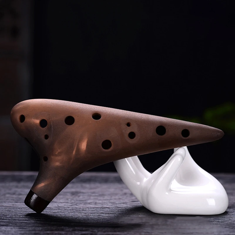 12 Holes Professional Ocarina Porcelain Advanced Smoked Purple Clay Ceramics Ocarina Flute Beginner Gift Alto AC Treble SC SG SF