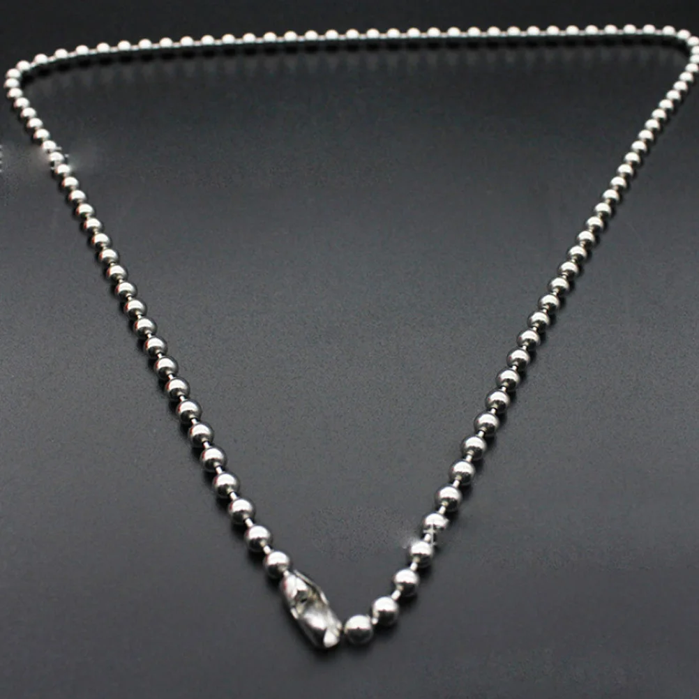 

Шариковая цепочка из нержавеющей стали, ожерелье, собачья бирка, кулон, плитка для правописания, регулируемый аксессуар для изготовления ювелирных изделий своими руками, металлическая цепочка из бисера