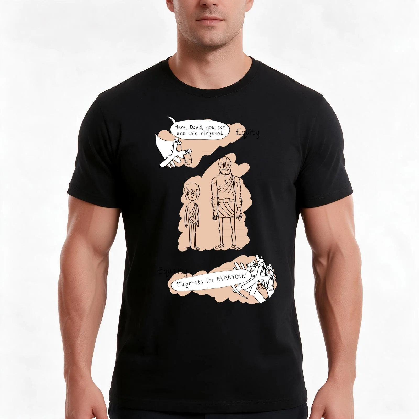 Equity vs. Equality T-Shirt, Summer Casual Cotton Tee, Oversized Streetwear Tops, Vintage Graphic Print, Loose Fit Short Sleeve