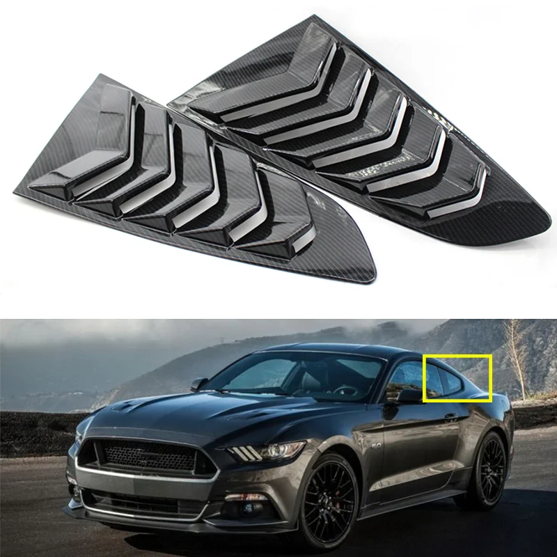 Car Rear Side Window Louvers Automotive blinds Rear window triangle For Ford Mustang 2015-2017 Exterior decoration accessories