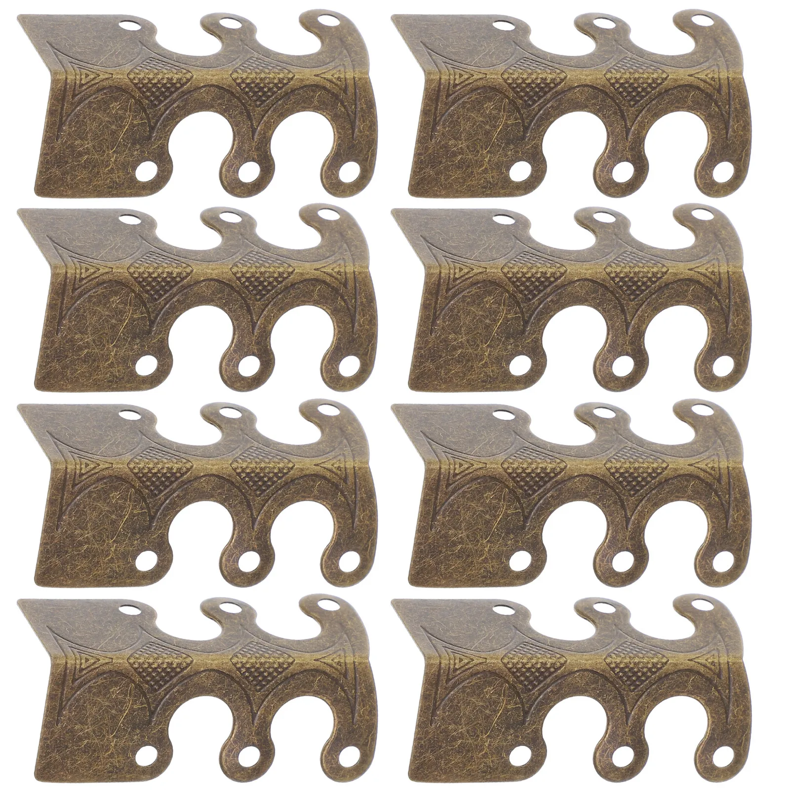 1Set Vintage Metal Corner Brackets Finish Lace Embellished Protective Guards for Jewelry Case Table Edge