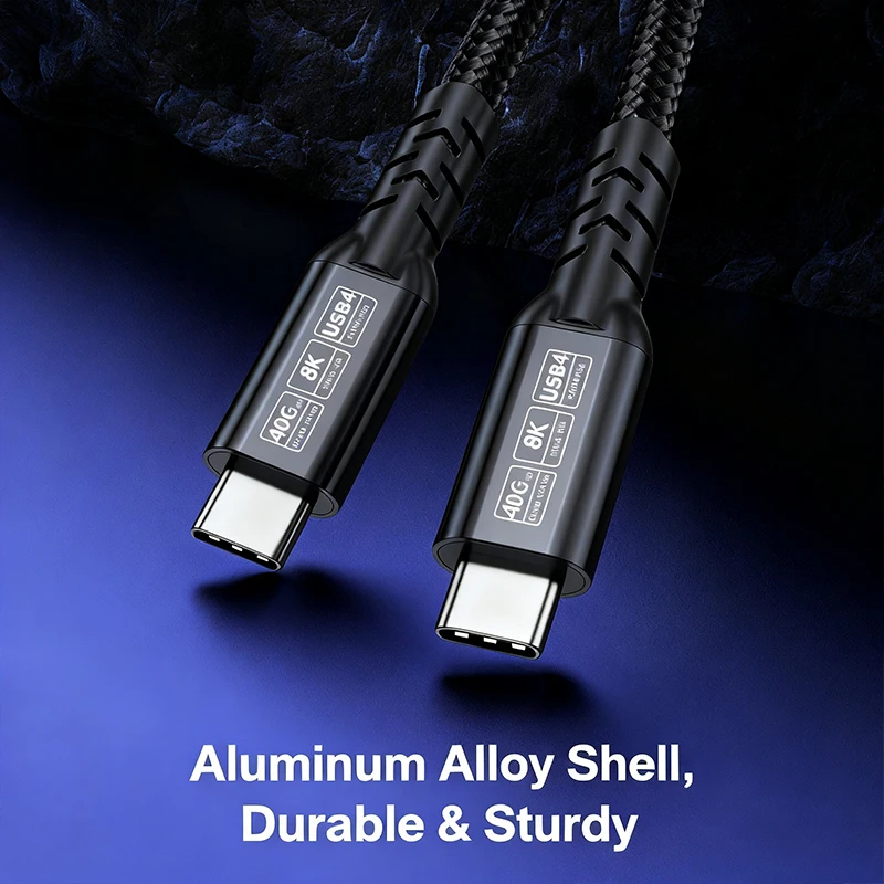 40Gbps 48V 240W USB4 Cable Fast Charging Thunderbolt 4 Type C to C Cable 8K High Speed Transfer for Laptop USB C Cable