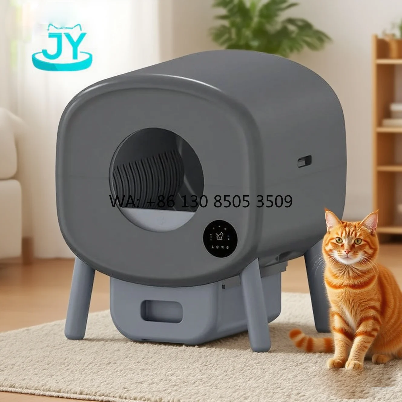 

Automatic Litter Box App Control Multiple Cats Safety Sensors Protection Odor Control Self Cleaning Cat Litter Box