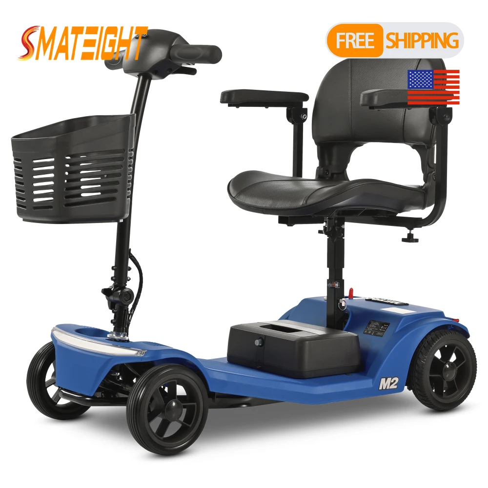 

4 wheel mobility scooter with 20mile driving range lithium battery front rear extension legroom Electric-magnetic brake system