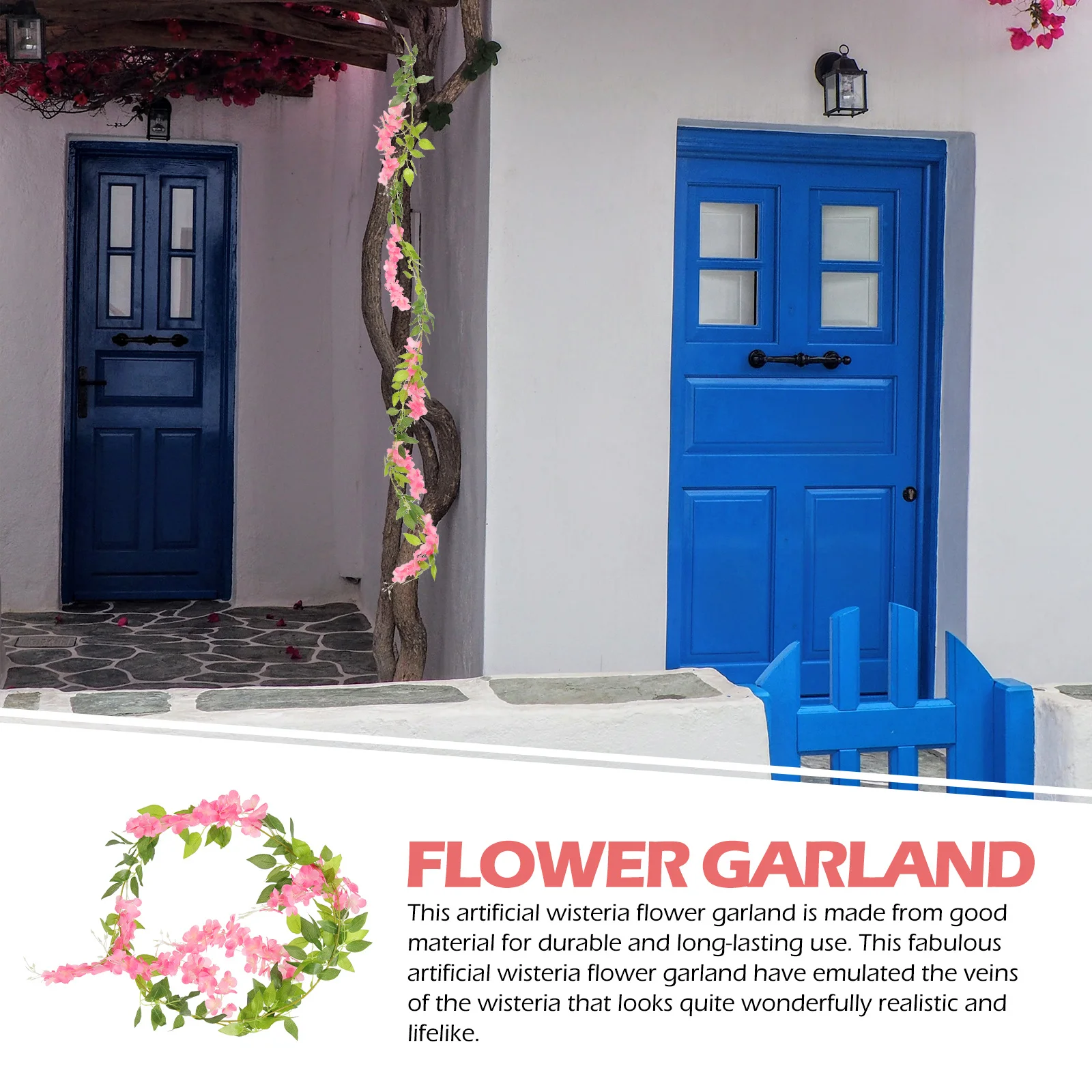 

4Pcs Artificial Wisteria Flower Garland Realistic Hanging Vine Wedding Wall Swing Party Decoration Fake Flower Vine