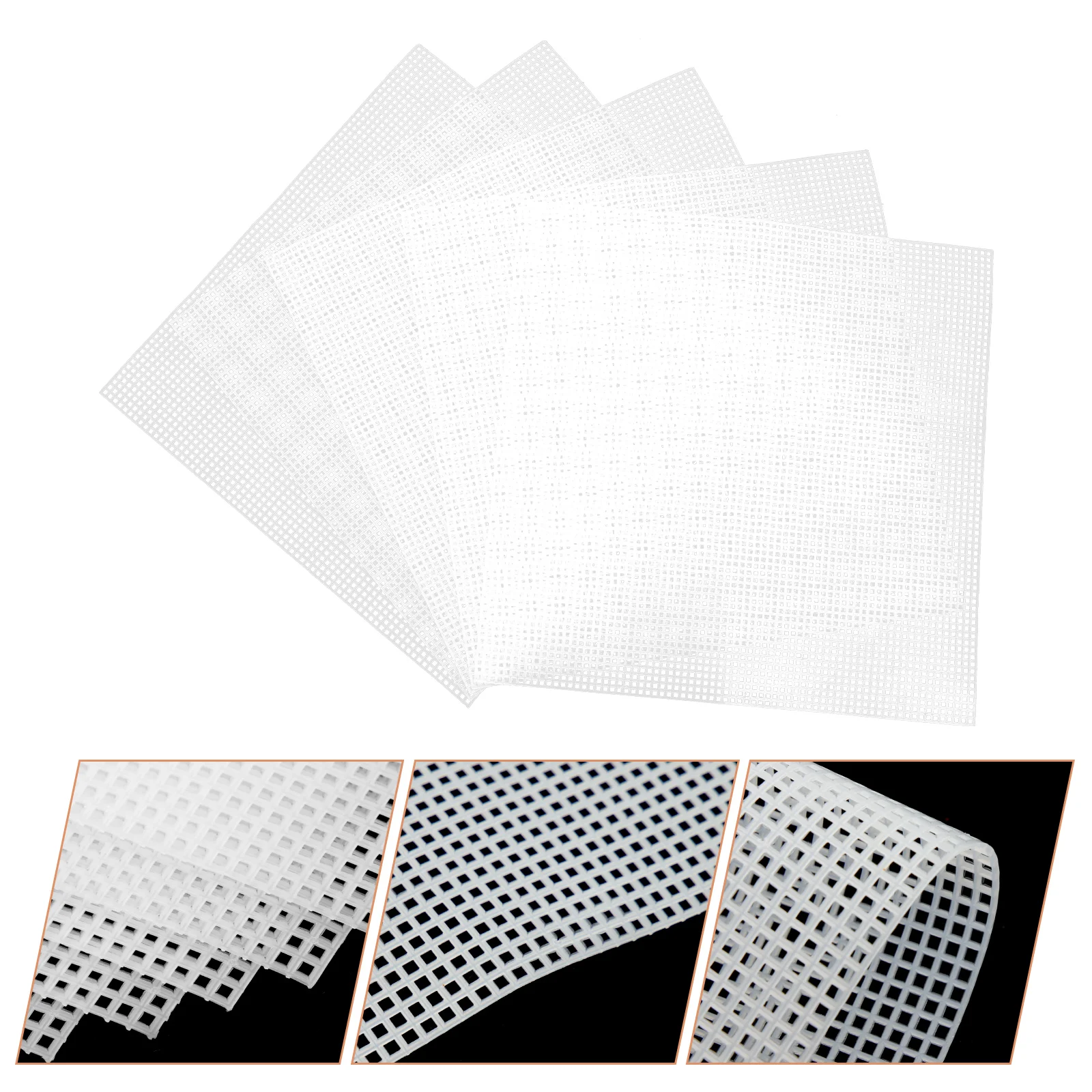 5 Pcs Woven Mesh Sheet Sewing Plastic Canvas Crochet Bag Supplies Making Stitching For Embroidery Tool Pad