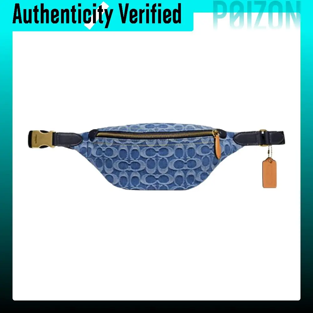 Borsa A Tracolla In Tessuto Denim Coach, Marsupio Grande Da Uomo In Denim Blu CA075-WAH-image
