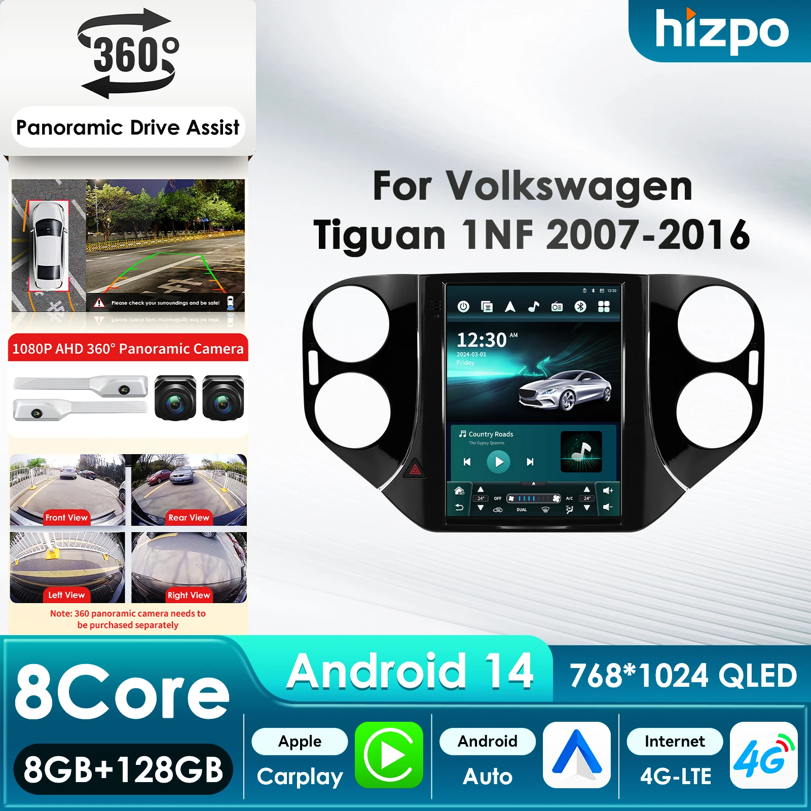 9.7'' 7862 AI Systems 8Core 360°Camera CarPlay Android Auto Car Radio for Volkswagen Tiguan 1NF Golf 5 2007-2016 GPS Multimedia