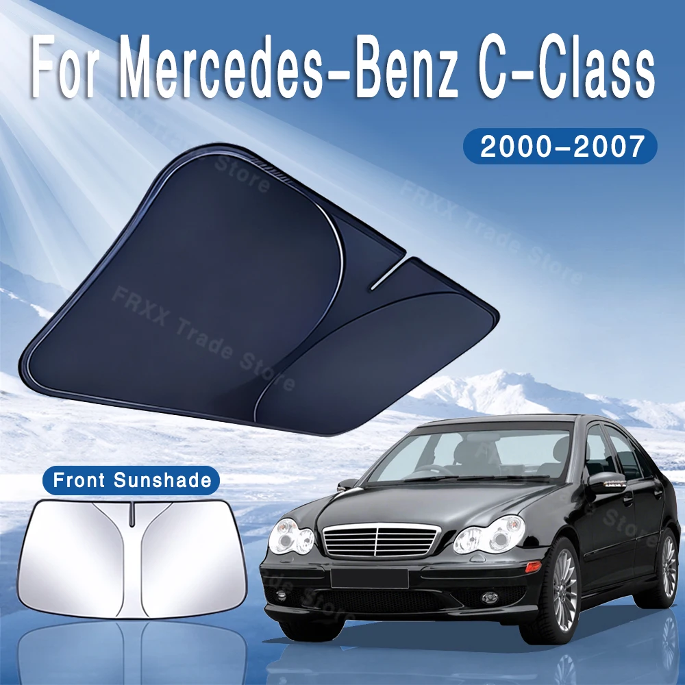 

Car Sun Visor Front Windshield Sunshade Heat Insulation Summer Cooling Auto Accessories For Mercedes-Benz C-Class W203 2000~2007