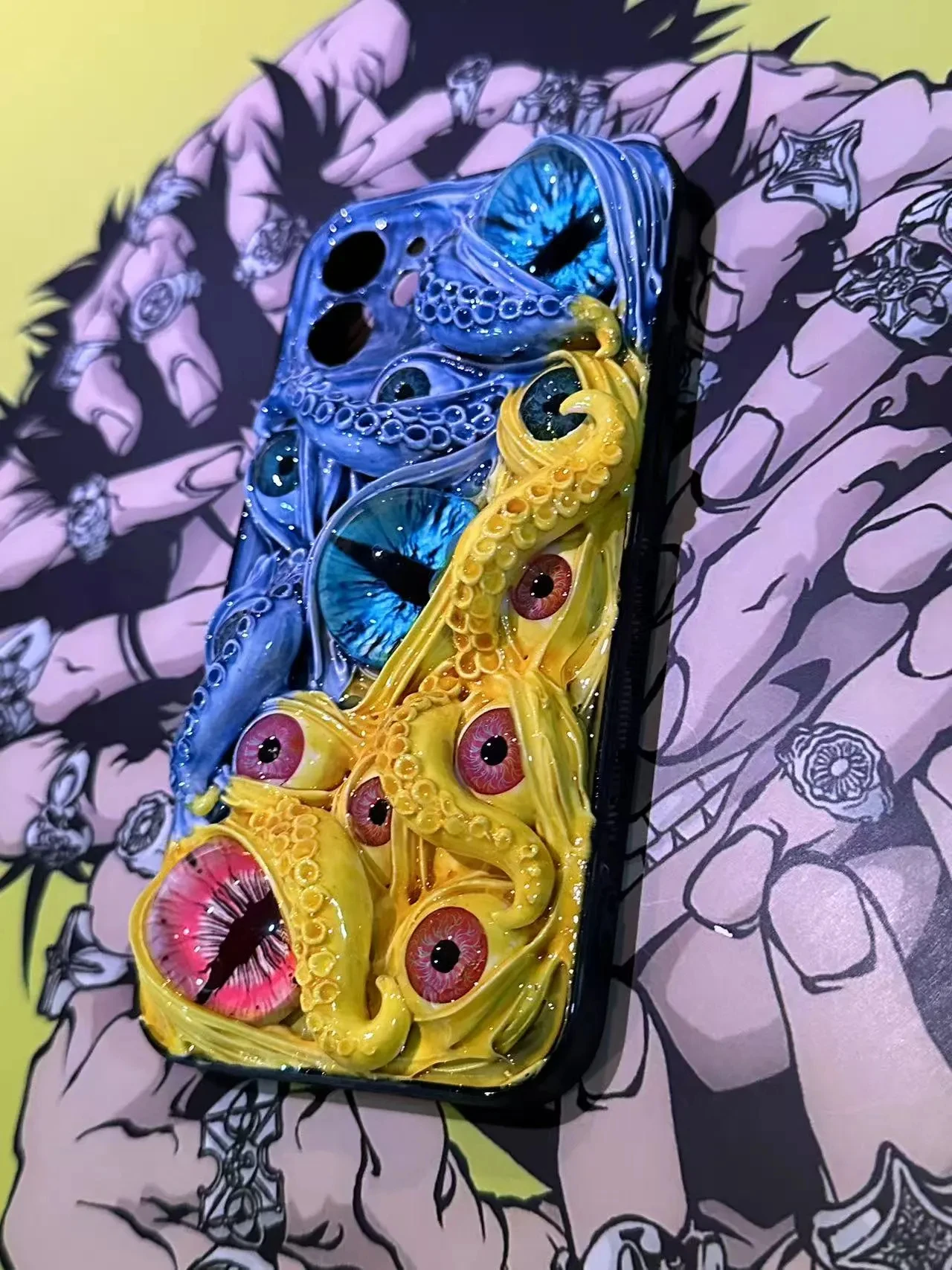 Cthulhu Tentacles Glowing Eyes Phone Case for iPhone 17 16 Pro Max 15 14 12 Mini 11 13pro, Halloween Horror Phone Case - Image 3