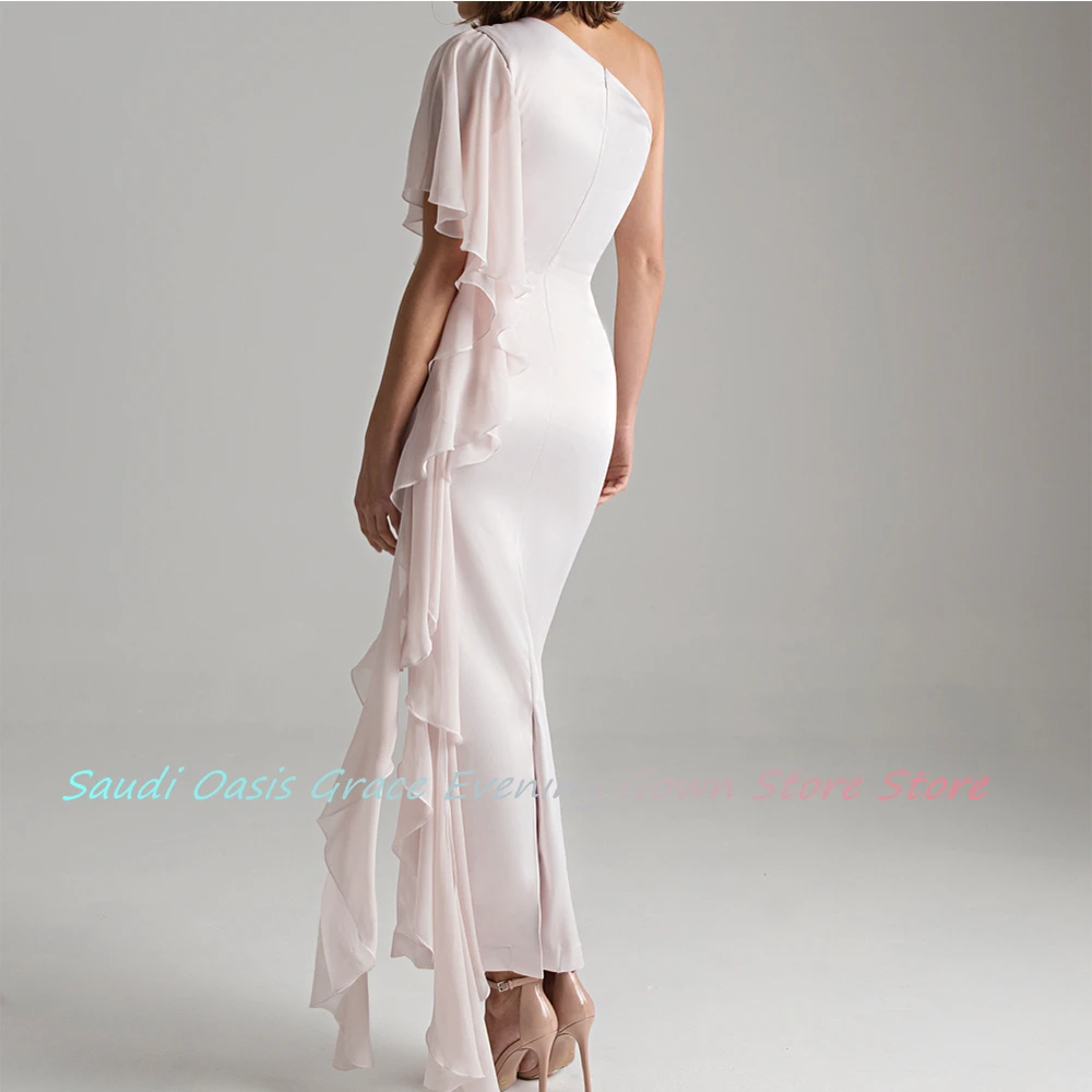 フリル付きイブニングドレス,裸の肩,高品質のジャージー,カスタムサイズ,床の長さ,気質