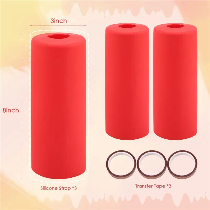 ABRW-3 Pcs Silicone Wrap For Sublimation Skinny Tumblers 20Oz Reusable Silicone Wrap Mug Clamp For Full Wrap Tumbler Blank