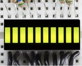 แถบไฟ LED แสดงผล10ส่วน1923 1ชิ้นการพัฒนาที่ม้วนสีเหลือง-เขียว