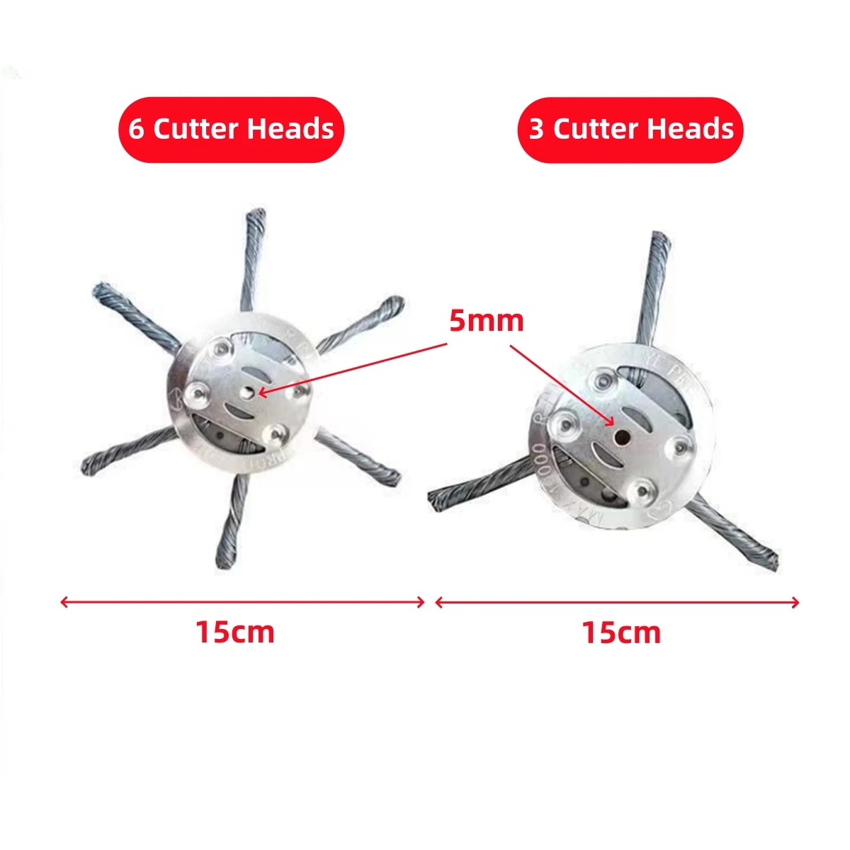 1Pc 6 inch Carbon Steel Lawn Mower Head 3 and 6 Cutter Heads Universal Steel Wire Wheel Grass Trimmer Head Remove Moss Weed Rust