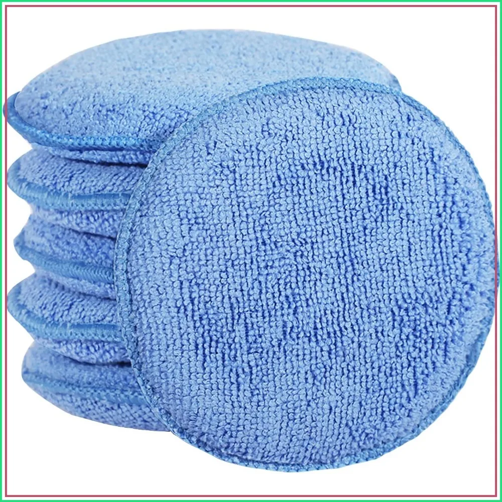 

Microfiber Wax Applicator Pads 6-Pack, 5" Diameter for Car Waxing, Buffing & Polishing