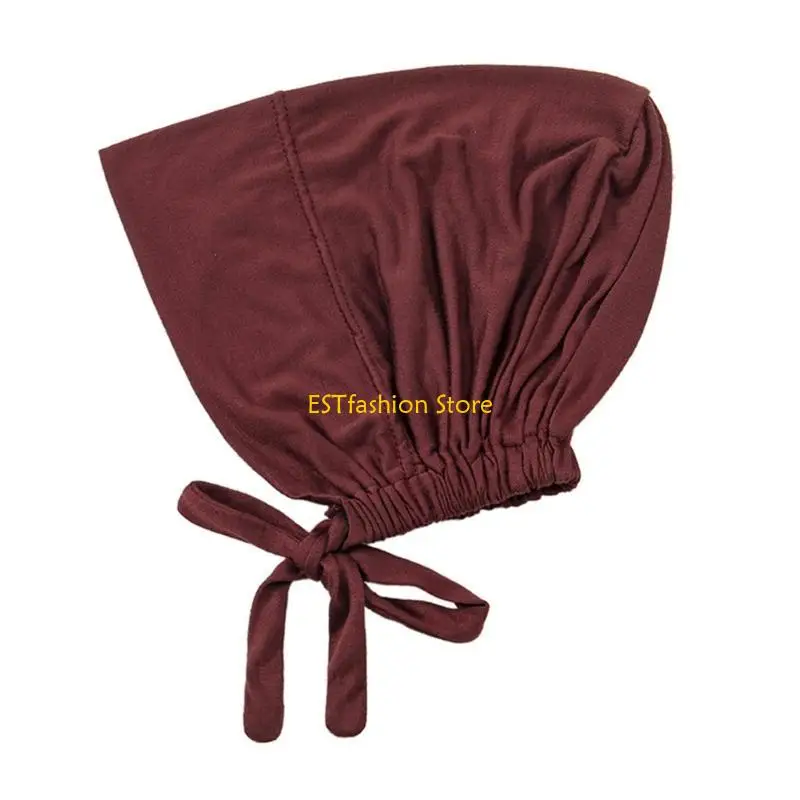 Y5GC Religous Inner Caps for Women Color Underscarf Hijab Undercap Turban Hat Islamic Clothing Accessory Easy Wear