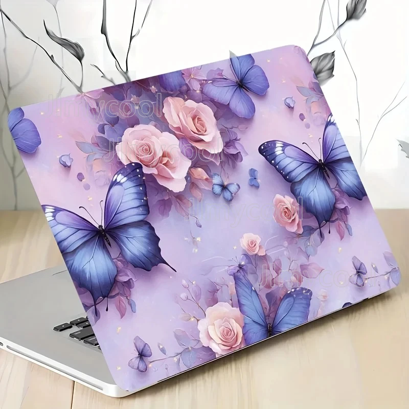 Set of 2 Butterfly Pattern Laptop Art Stickers for Laptops Cars Helmets Motorcycles and Refrigerator Decorations