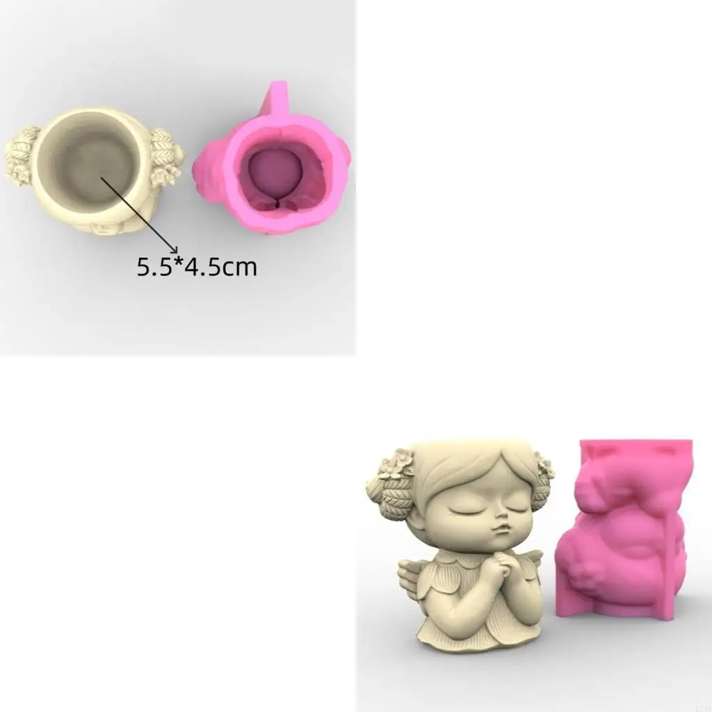 

Prayer Girl Flower Pots Silicone Mold Concrete Plaster Holder Molds Crystal Epoxy Resin Mold DIY Handmade Crafts