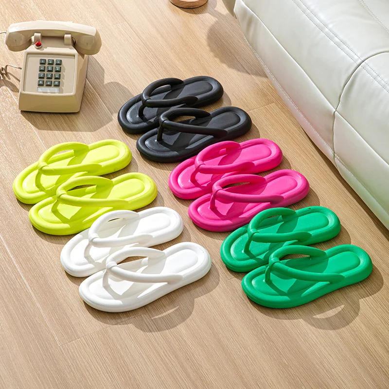 Women's Soft Sole EVA Flip Flops Summer Beach Non-Slip Cloud Slippers Thick Platform Clip Toe Slides for Indoor And Outdoor Use