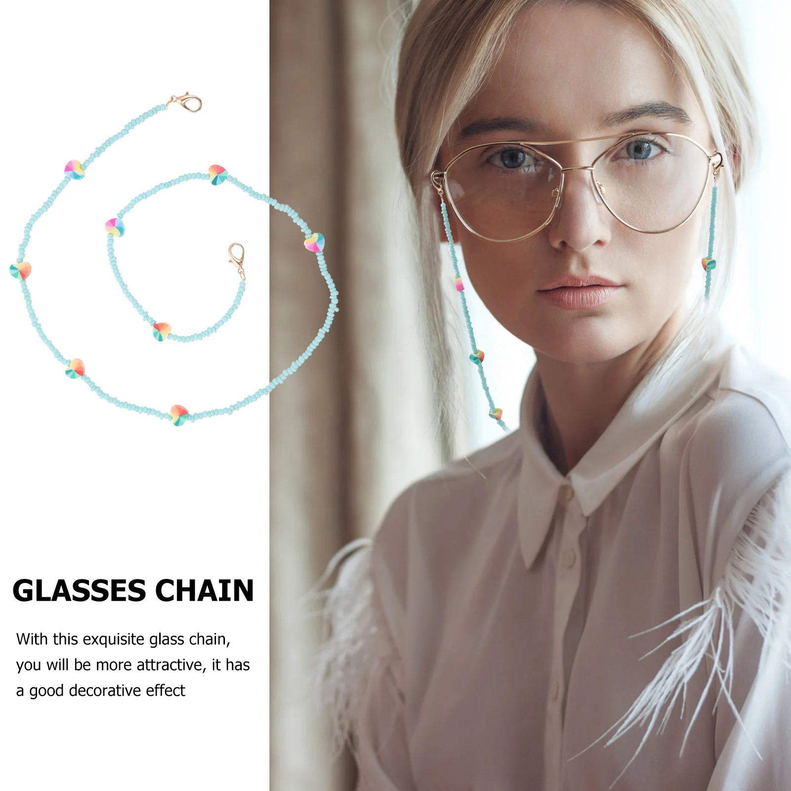 2Pcs Love Heart Mask Lanyard Lightweight Portable Neck Strap for Eyewear Glasses Bibs Napkins Fashion Hanging Rope for Running