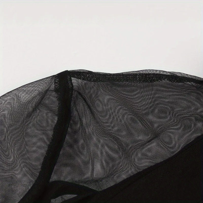 ثوب مسائي نسائي للهالوين شبكي بأكمام جرس نصف رقبة عالية فستان ساحرة إكسسوارات أزياء