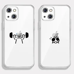Funny Matchstick Men Sports Clear Phone Case For iPhone 16 15 14 13 12 11 Pro Max Plus Mini XS XR X 7 8 SE Stickman Fundas Cove
