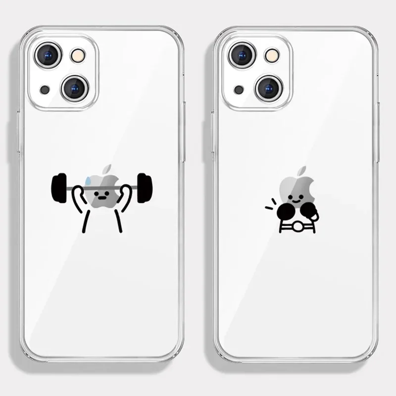 Funny Matchstick Men Sports Clear Phone Case For iPhone 16 15 14 13 12 11 Pro Max Plus Mini XS XR X 7 8 SE Stickman Fundas Cove