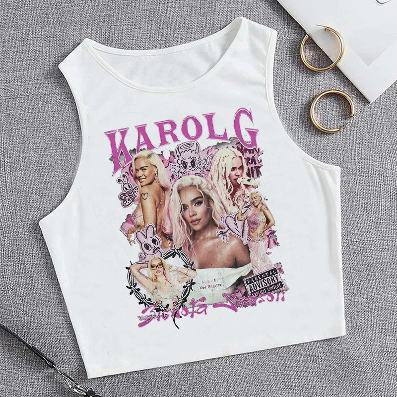 Streetwear T-shirt Vest Tank Top Crop Top Manana Sera Bonito Bichota Karol G T Shirt Women Tshirt Trendy Clothing Tee Cropped