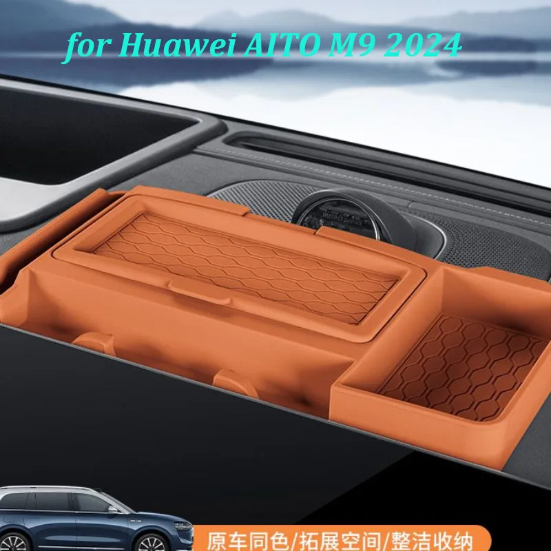 

Car Behind Screen Storage Box for Huawei AITO M9 2024 Dashboard ETC Silicone Flip-open Storage Box Interior Accessories