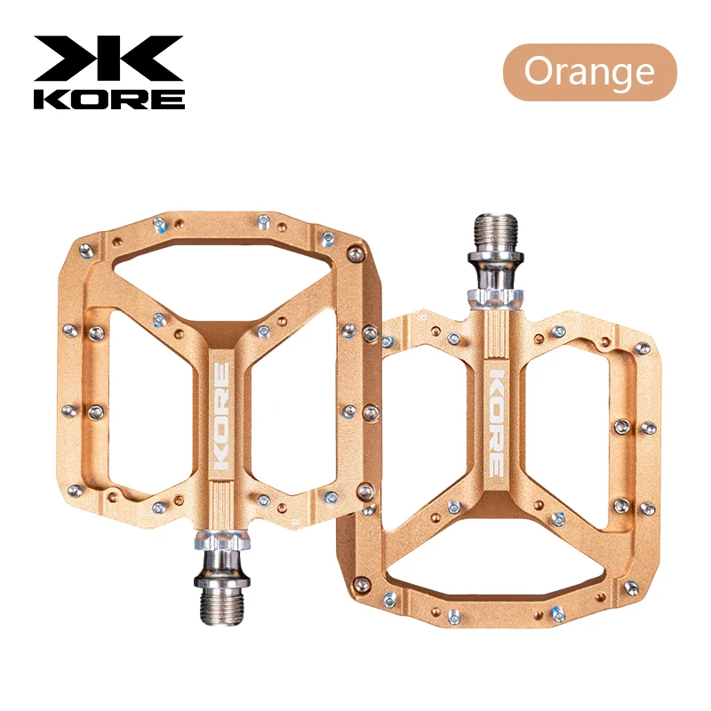 

KORE MTB Pedals 3 Bearing Aluminum Alloy 5 Colors Available For MTB DH Winter Outdoor Sports Cycling Anti-slip Screw With Tools