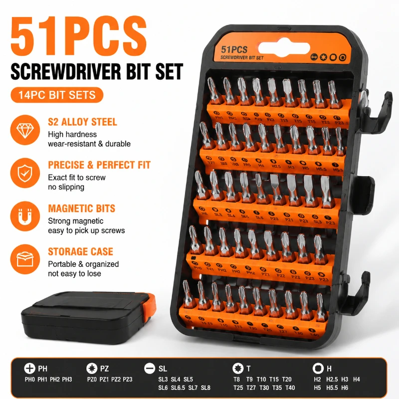 51-in-1 Multi-functional Screwdriver Repair Kit with Various Bits Practical Maintenance  Glasses  Sewing Machine Repair Tool Kit