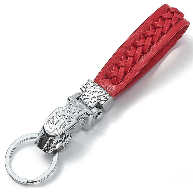 Luxury Car Key Chain Men Women Keychain Leopard for Key Rings Holder Purse Charm Bag Pendant Hand Braided Rope Gift Wholesale