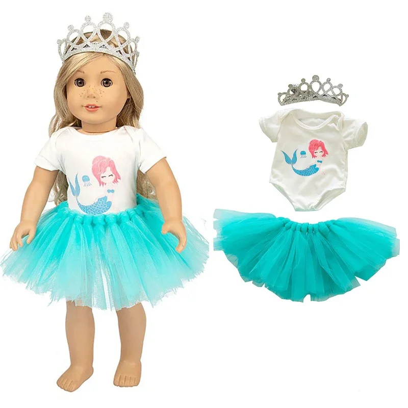 

18 Inch Doll Dress Set for 43cm Baby Doll Unicorn Tutu Dress Doll Clothes for 17" Baby Coat Kids Gifts