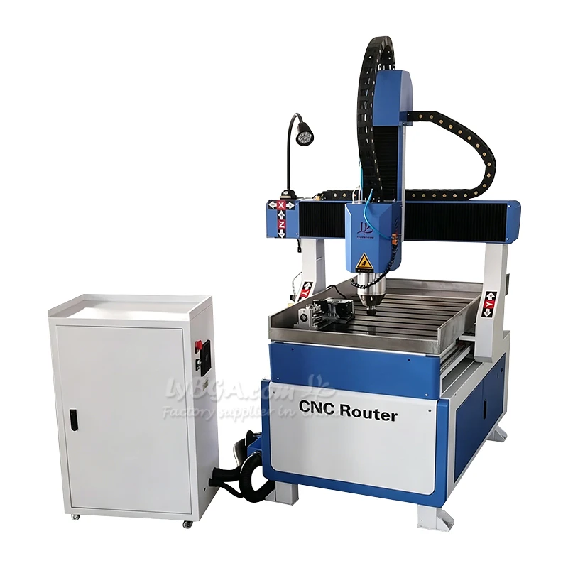 LY 6090 CNC Metal Milling Machine 3.7KW Spindle 24000RPM XYZ 600x900x270mm Feed 300mm MACH3 USB System Water Tank Rotary Axis