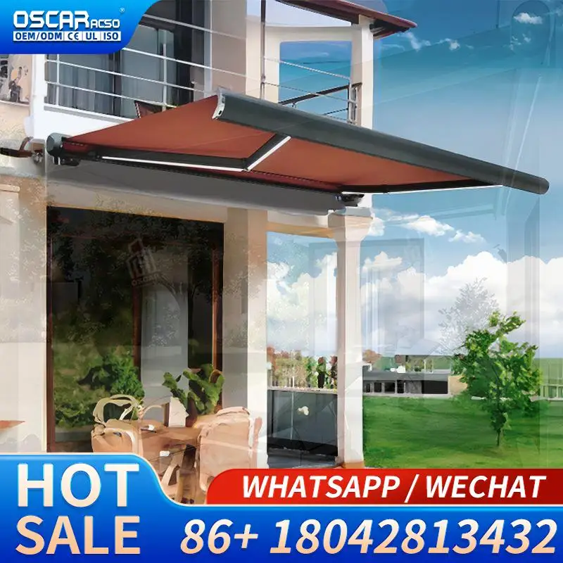 High Quality Motorized Retractable Sunshade Bracket Electric Luxury Canopy for Outdoor Balcony Garden Patio Retractable Awning