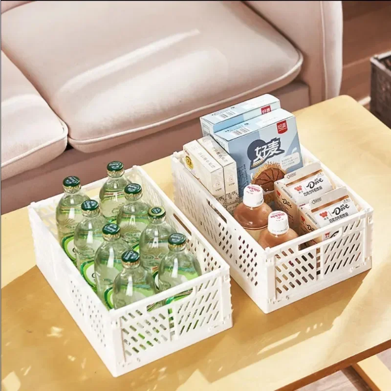 1PC Simple Desktop Portable Large Capacity Folding Storage Basket Kindergarten Picnic Basket Snack Toy Storage Storage Baskets