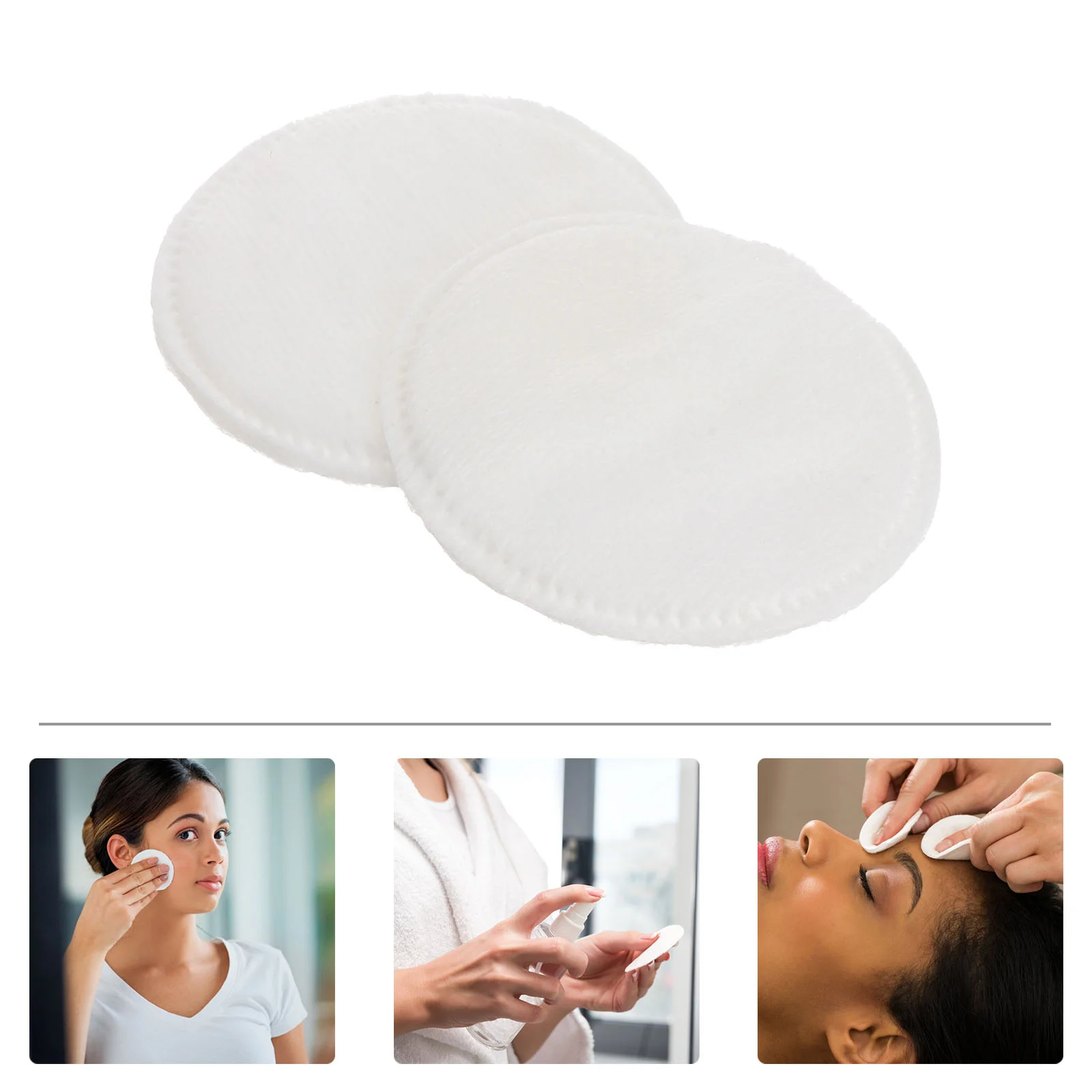 200 Pcs Disposable Cotton Pads Makeup Cleansing Three Layer Rounds for Face Facial Easy Use Skin-friendly