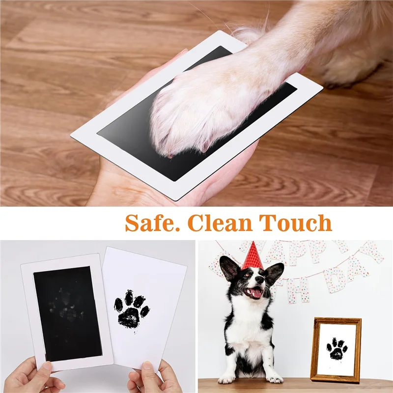 Kit de impressão de pata para cães gatos 4 almofadas de impressão sem tinta kit de pegada de toque almofada de carimbo de impressão de nariz para cães-abqu