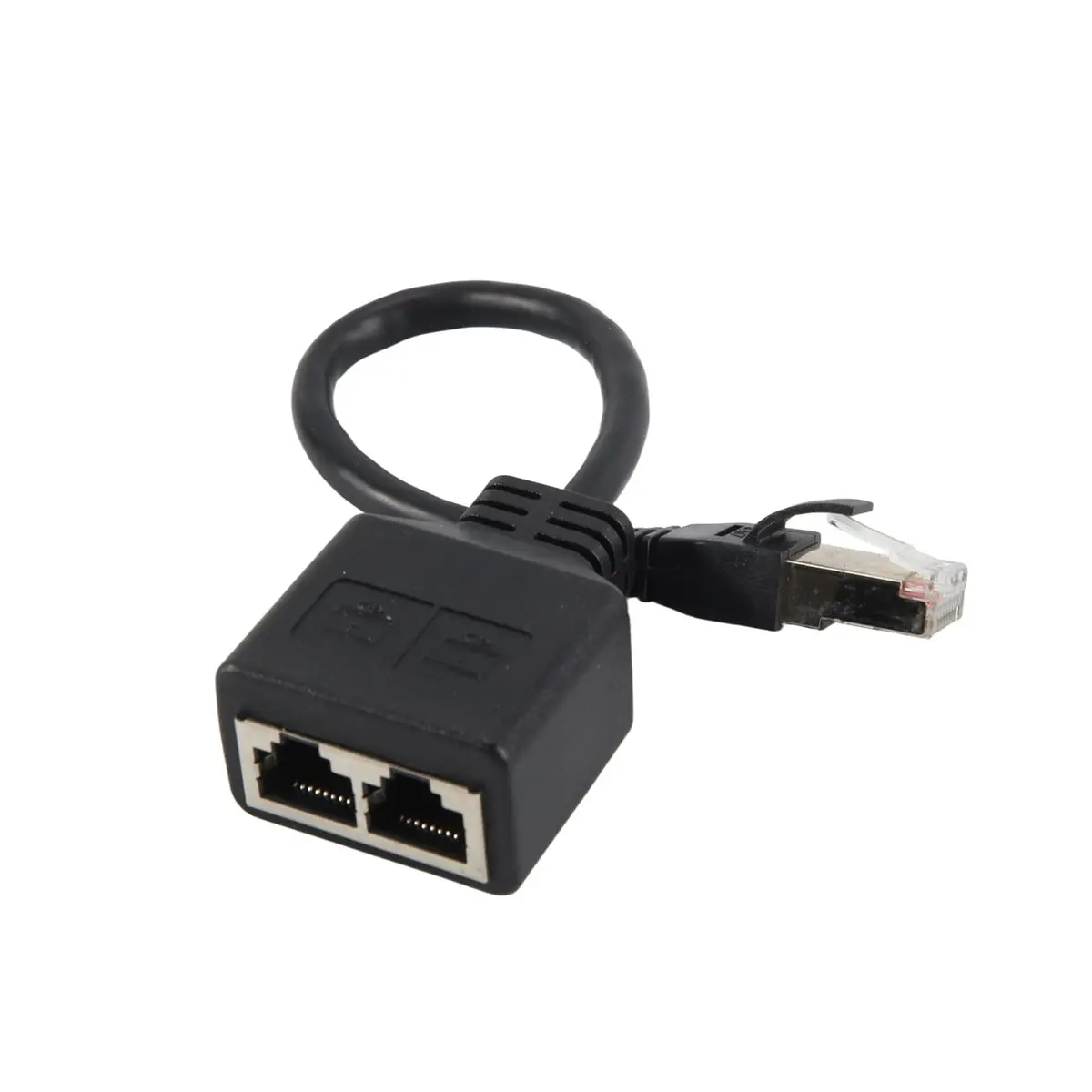 T35C LAN Ethernet Adaptador RJ45 Male To 2 Female Splitter RJ45 1 To 2 Ethernet LAN Network Adapter Cable