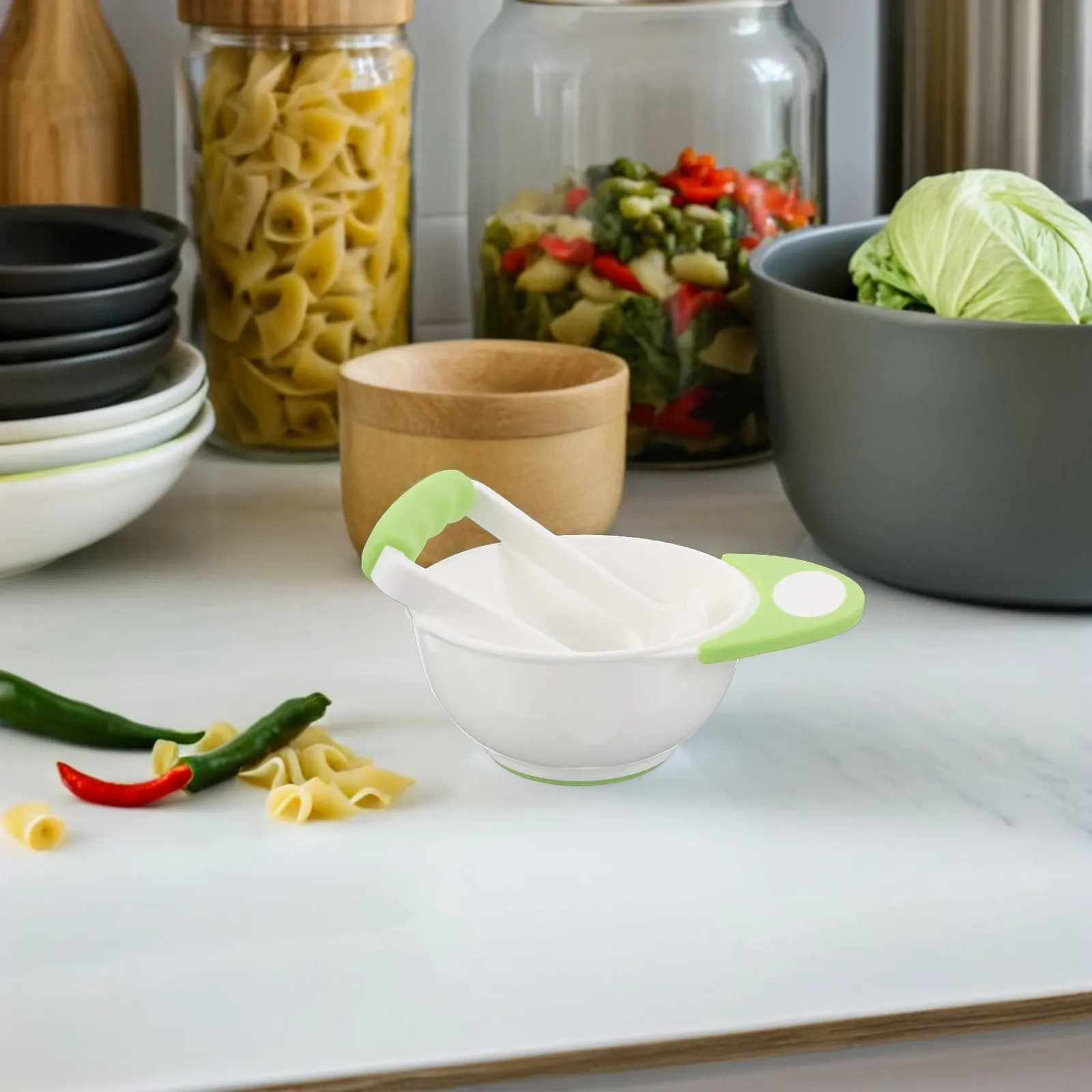 

1Set Baby Food Masher Bowl Portable Grinding Tool for Complementary Food Preparation Travel Feeding Supplies Baby Masher