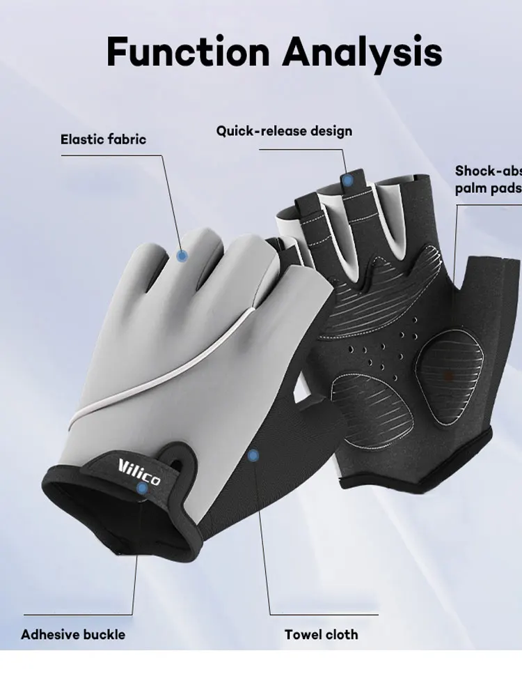 AliExpress Kyncilor Bike Gloves for Fitness Cycling Half Finger Gloves Men Women Anti Slip Shock-Absorbing Ice Silk Yoga Sports Gym Gloves