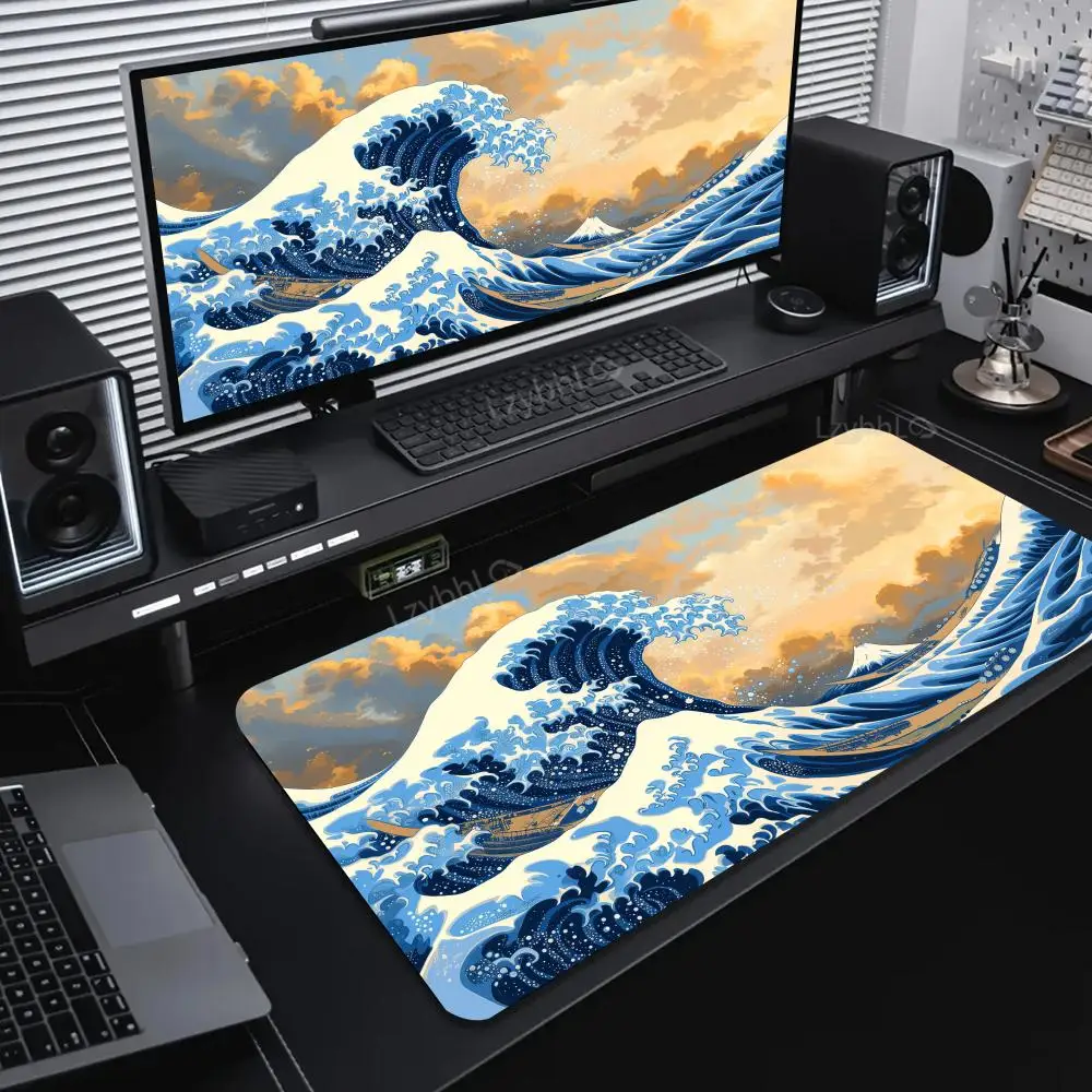 

Japan's Giant Wave Mouse Pad Large Computer Office Game Table Mats XXL Rubber Anti-slip Gaming Keyboard Mousepads Long Desk Pads